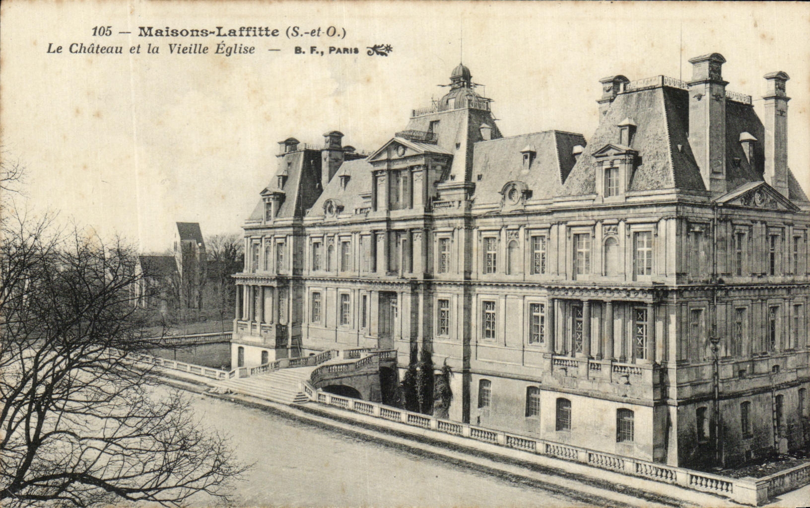 Maison-Laffitte (S.-et-O.) — Le Château et la Vieille Église — B.F., Paris