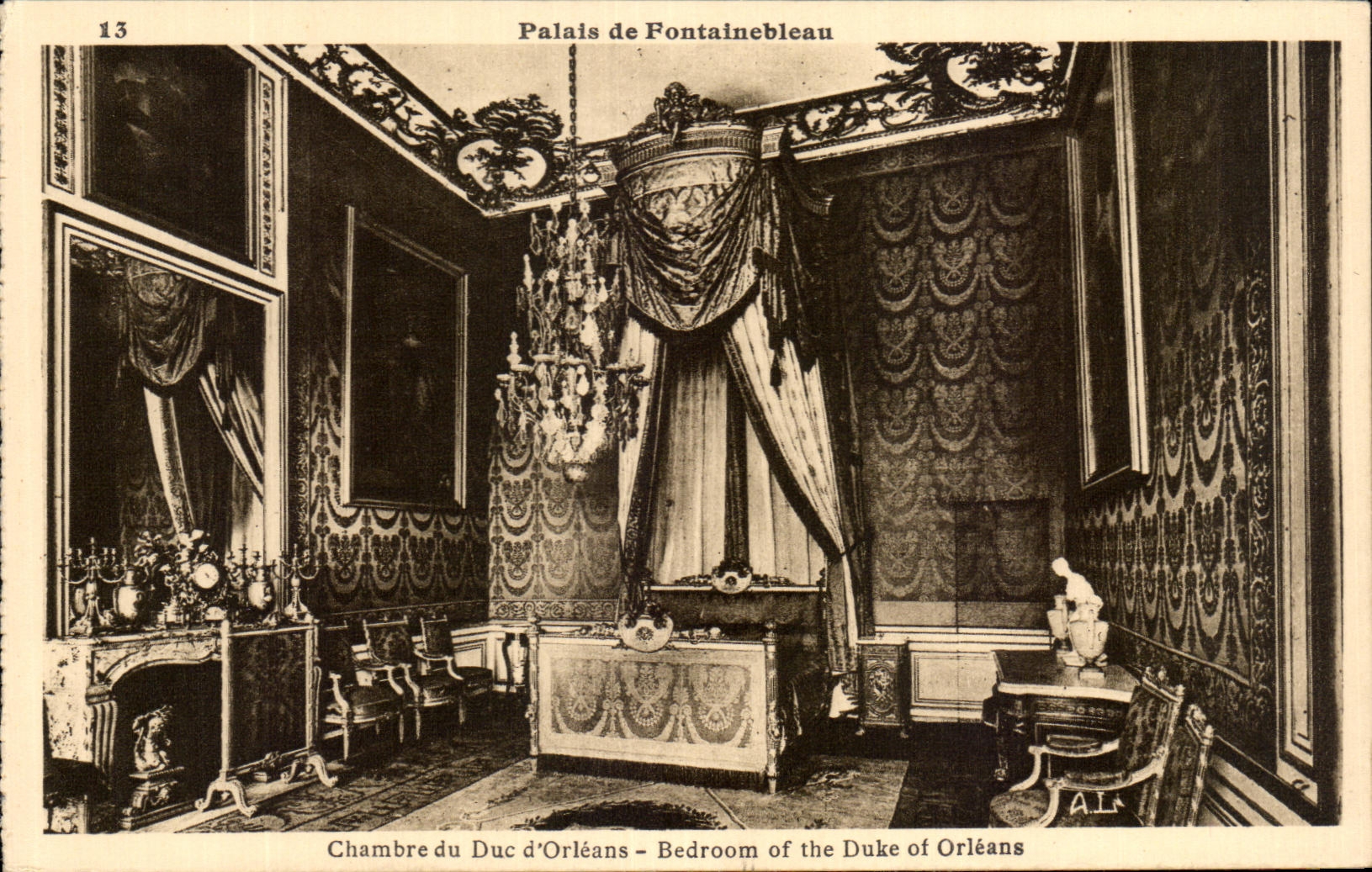 Kamer van de Hertog van Orléans — Paleis van Fontainebleau — uitgever A.L. n°13