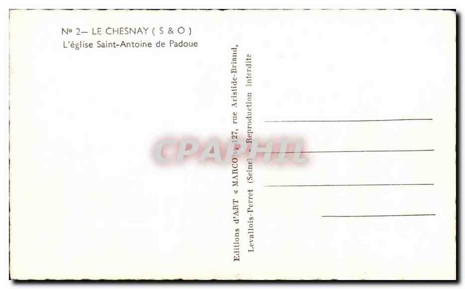 CPA Le Chesnay L'eglise Saint Antoine de Padoue — Back