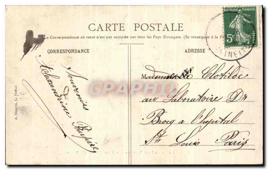 CPA Asile Natinal du Vesinet Une Allee du Parc — Back