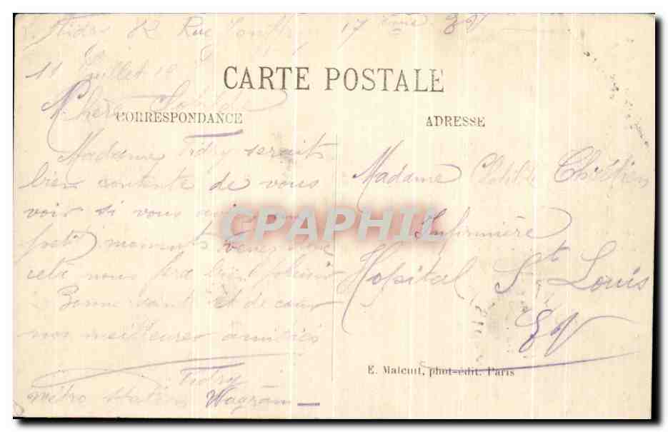Vincennes — Le Vieux fort. Chapiteaux de la Chapelle côté Sud — E.M. — Verso