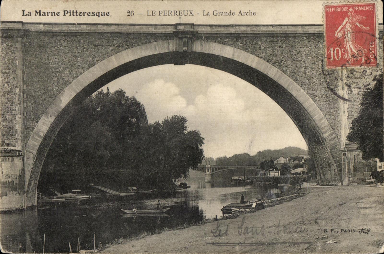 Antike Ansichtskarte La Marne Pittoresque Le Perreux La Grande Arche