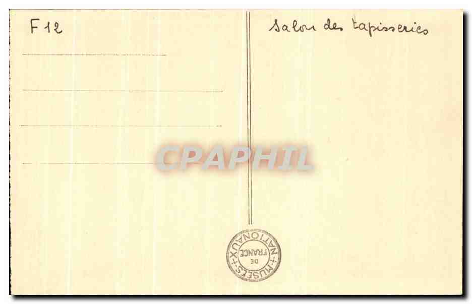 Palais de Fontainebleau — Salon des Tapisseries — A.L. n°9 — Rückseite