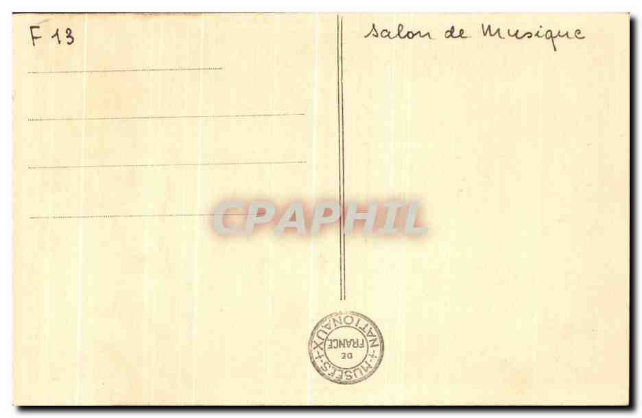 Schloss Fontainebleau — Musikzimmer — A.L. Verlag, n°7 — Rückseite