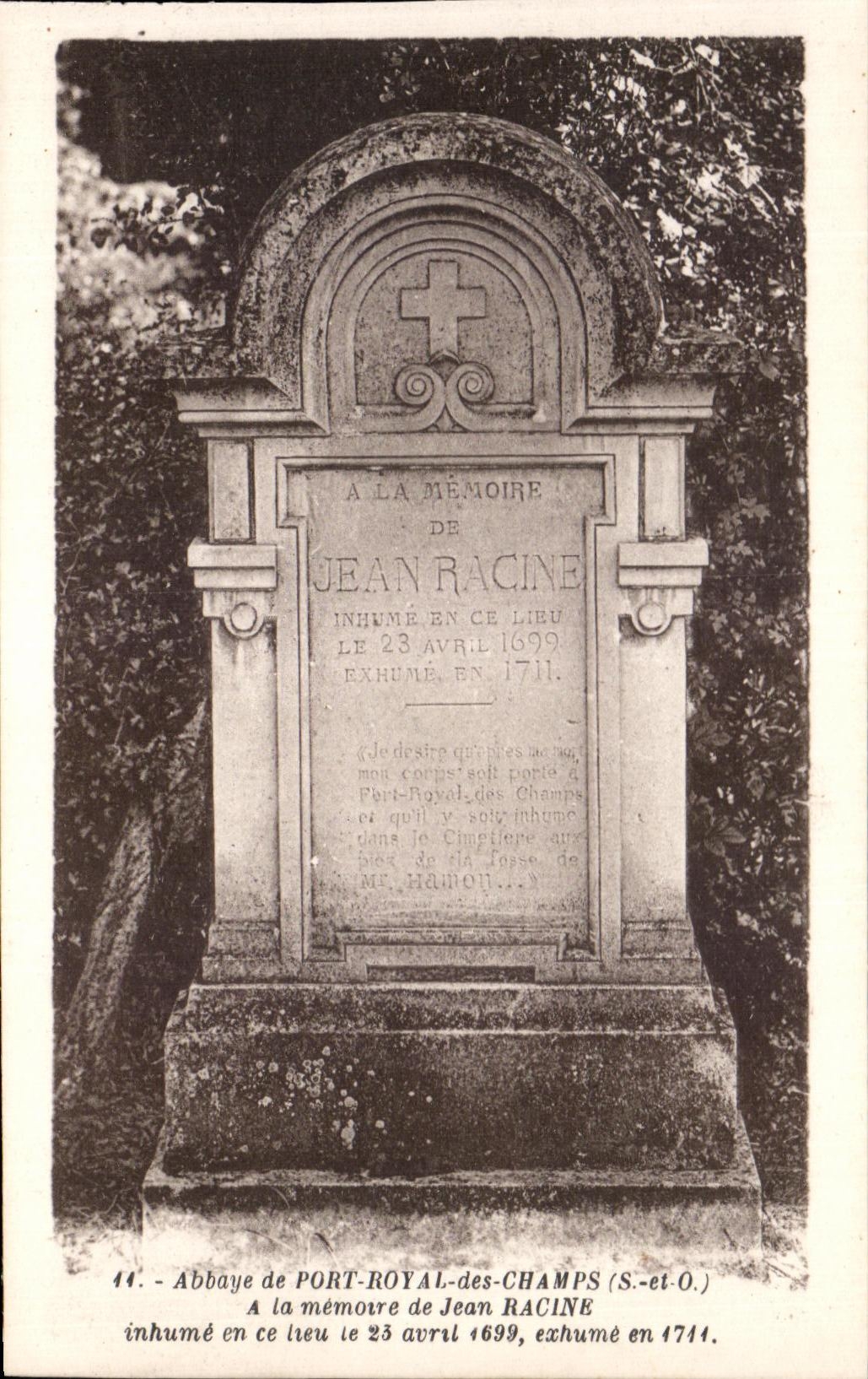 CPA Abbaye de Port Royal des Champs A la memoire de Jean Racine 