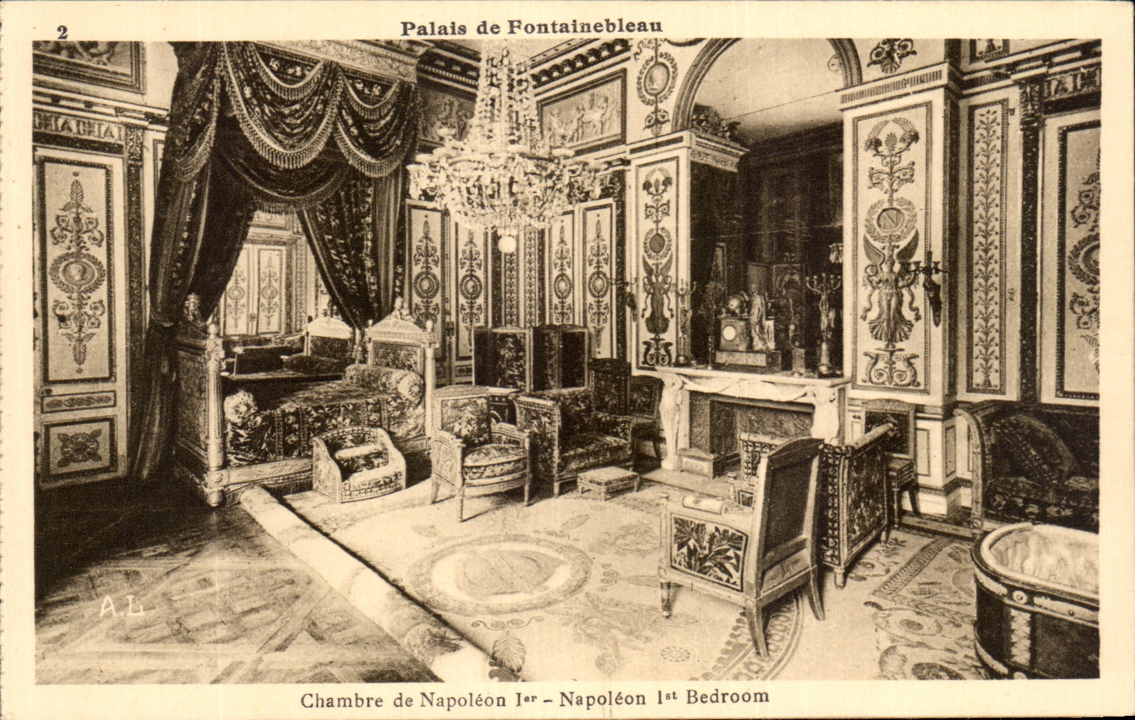 Palazzo di Fontainebleau — Camera di Napoleone I — editore A.L.
