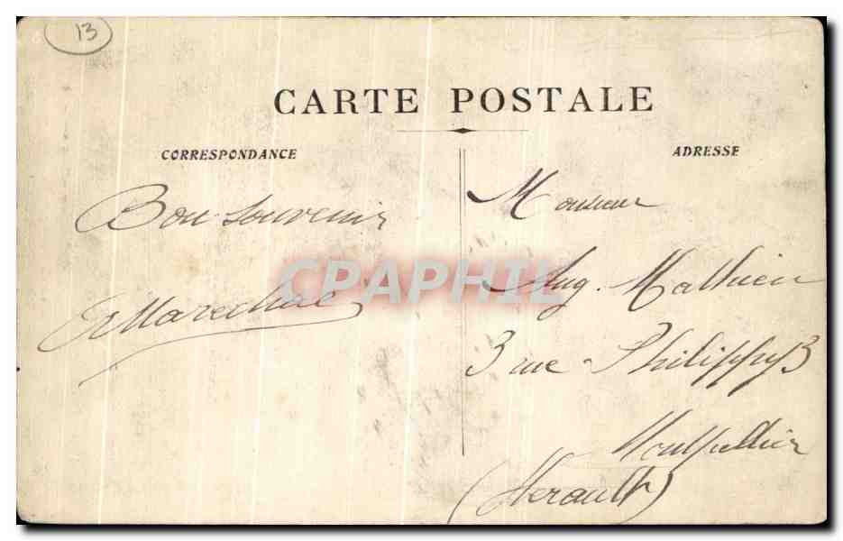 Cartolina d'epoca Vista Di Una Parte Delle Rocce Delle Ruine Di Baux Presa Dalle Gorges Dei Portalets — Verso