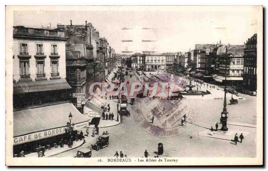 Antike Ansichtskarte Bordeaux Les Allees de Touray