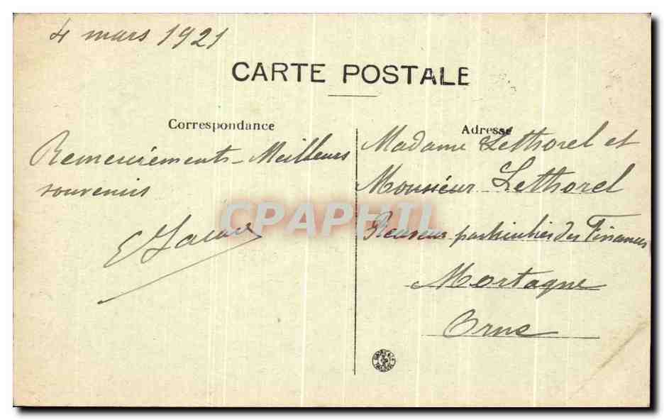 CPA Castelsarrasin Les Bords du Canal et passerelle de la Gare Peniche  — Rückseite