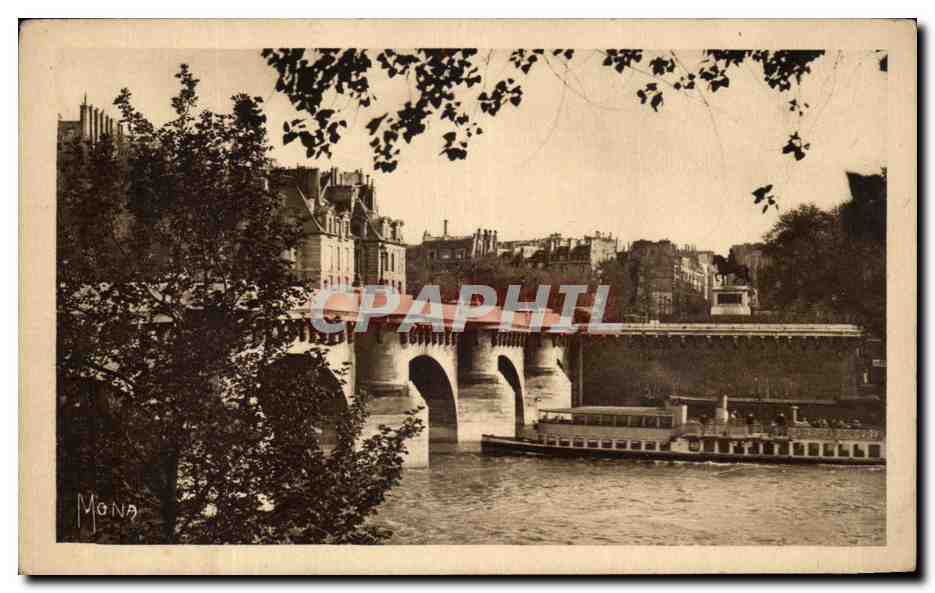 CPA Paris Le Pont Neuf Le plus ancien des ponts de paris Peniche 