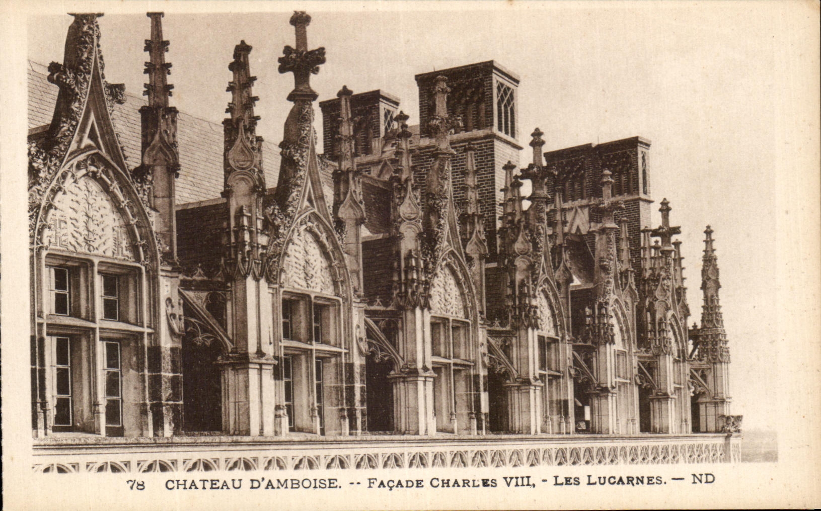 CPA Chateau D'Amboise Facade Charles VIII Les Lucarnes
