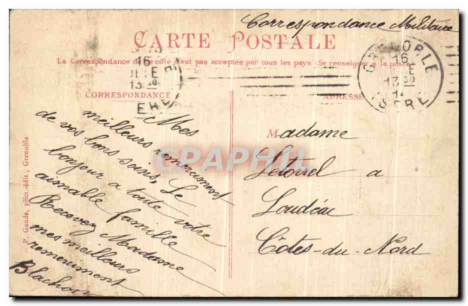 Grenoble — I Quais e il Mouchevotte — P. Gaude, fot.édit., Grenoble — Verso