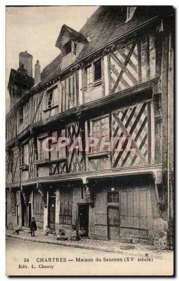 CPA Chartres Maison du Saumon Enfants