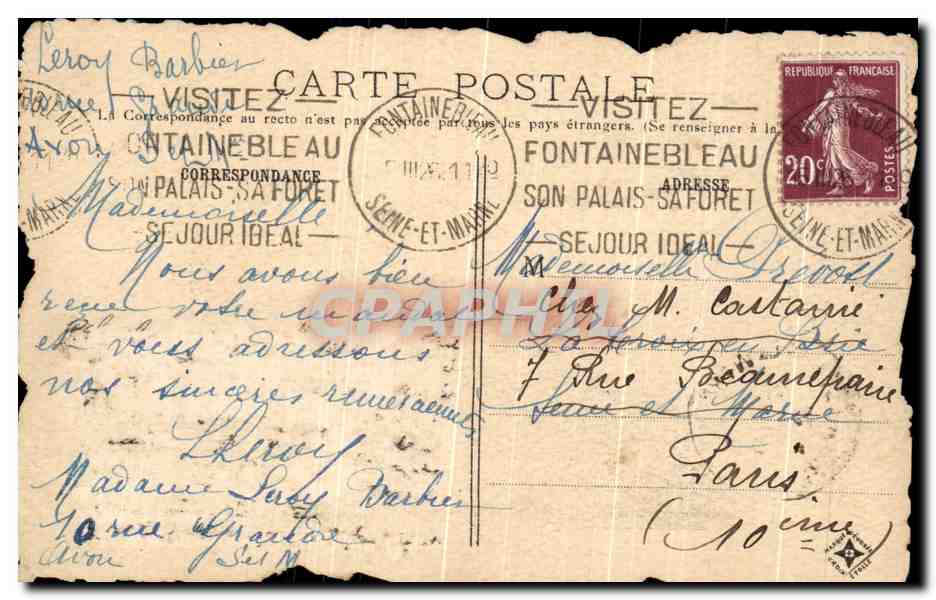 CPA Vieux Paris La rue Saint Severin — Rückseite