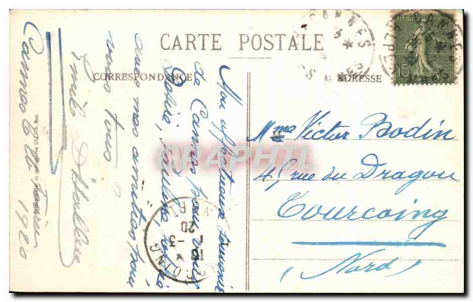 CPA Cannes Palmiers Promenade de la Croisette — Verso
