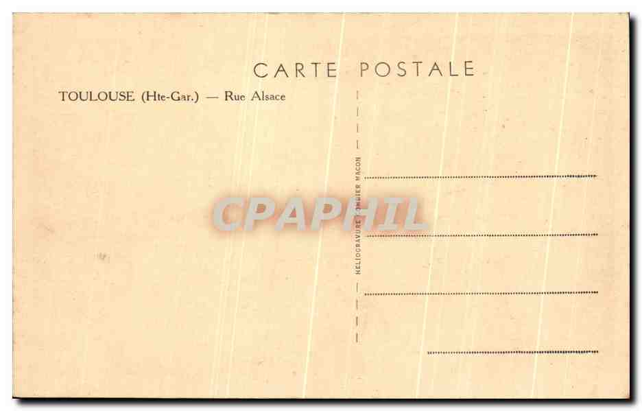 CPA Toulouse Rue Alsace Au Bon Marche de Paris  — Rückseite