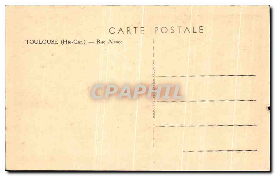 CPA Toulouse Rue Alsace Au Bon Marche de Paris  — Verso