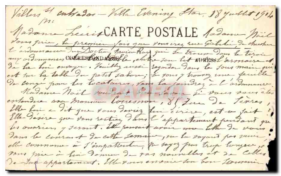 CPA Villers Sur Mer Les Planches — Rückseite