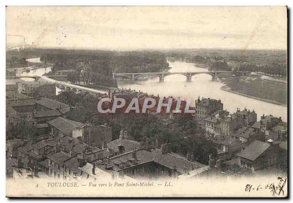 CPA Toulouse Vue Vers Le Pont Saint Michel
