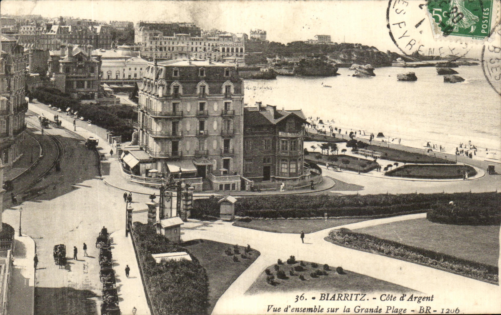CPA Biarritz Cote d'Argent Vue d'Ensemble Sur La Grande Plage