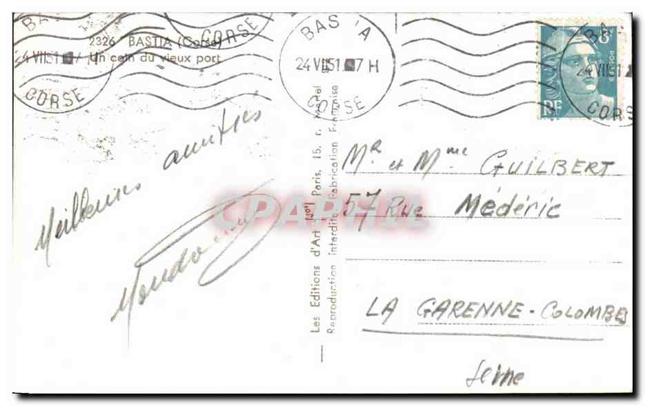Bastia (Corse) — Le vieux port — Les Éditions d'Art — Verso