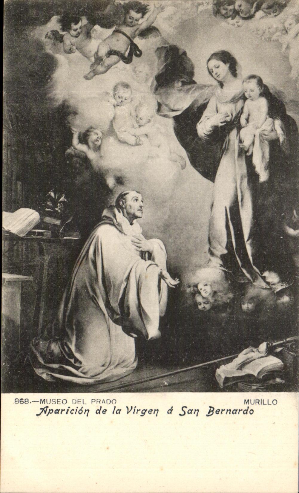 CPA Museo Del Prado Murillo Apparicion de la Virgen a San Bernardo
