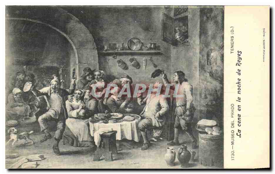 CPA Museo Del Pardo La cena en la noche de Reyes Teniers