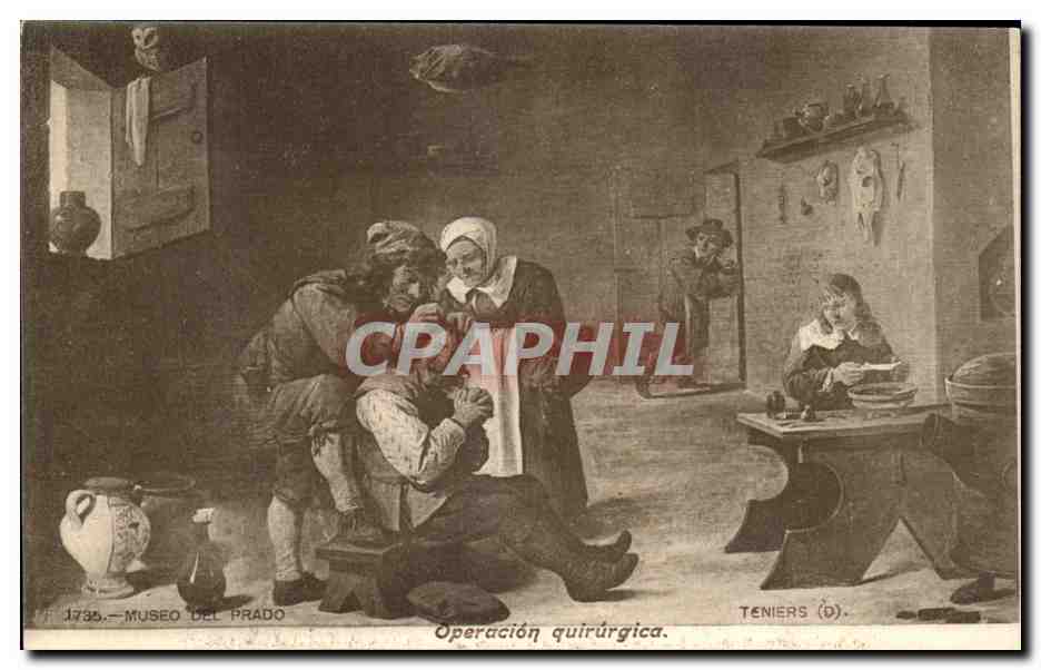 CPA Museo del Prado Operacion quirurgica Teniers Chirurgie Madrid Docteur