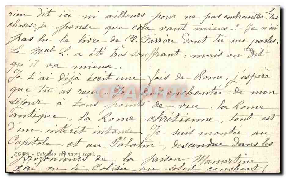 CPA Roma Colonseo Col Nuovi Scavi — Rückseite