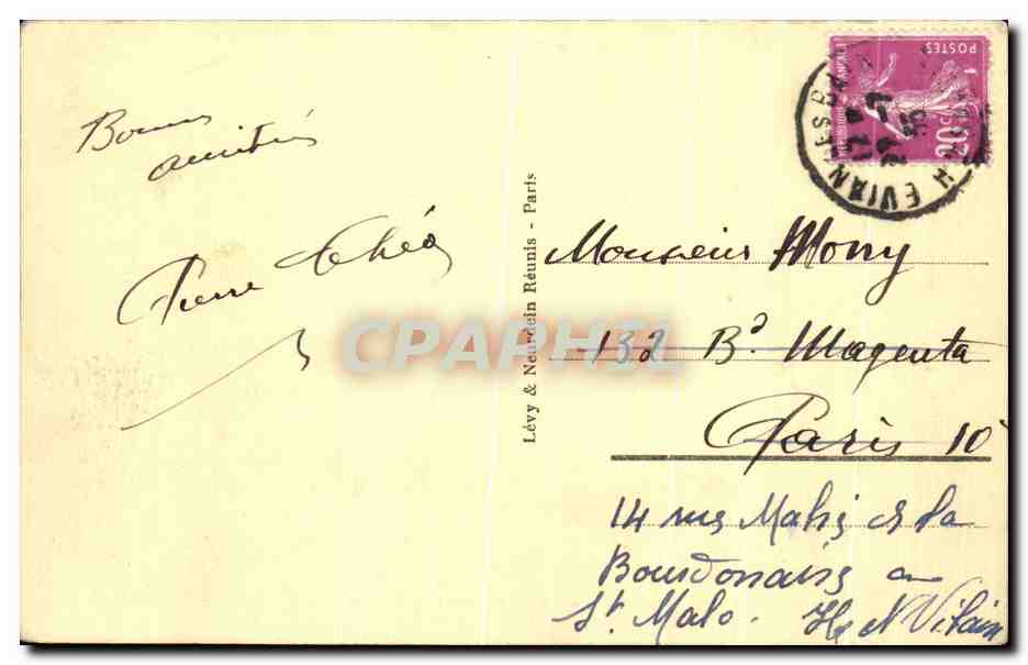 CPA Evian Les Bains La Plage Et Le Lac — Verso