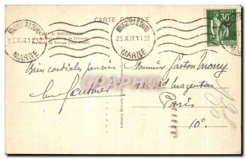 Camp de Mourmelon — Pavillons de Troupe (côté Ouest) — Librairie Militaire Guérin, Mourmelon-le-Grand — Reverso