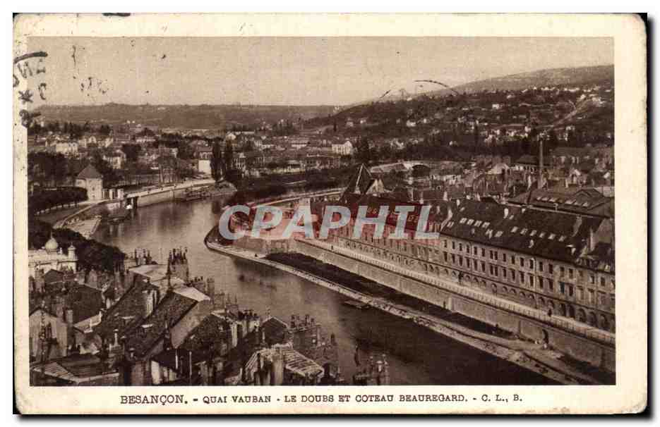 Besançon - Quai Vauban - Le Doubs et Coteau Beauregard - C. L., B.