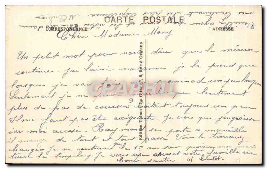 CPA Saumur La Loire et le Chateau Fort — Verso