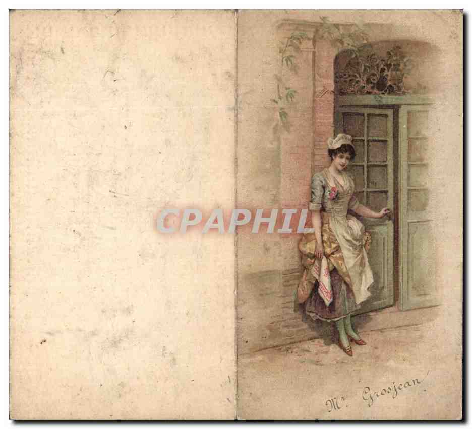 Menu 26 janvier 1899 Me Grosjean Femme Folklore Costume