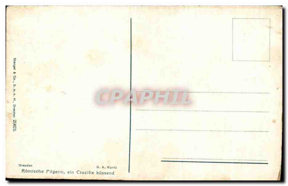 CPA Femme baisant les pieds du Christ — Verso