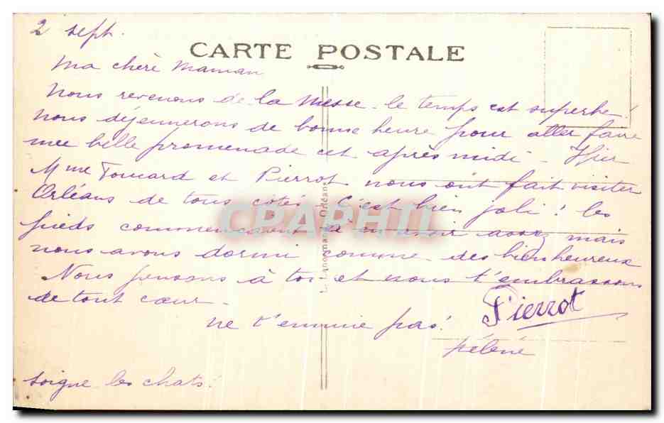 CPA Orleans L'Eglise Saint Marceau — Verso