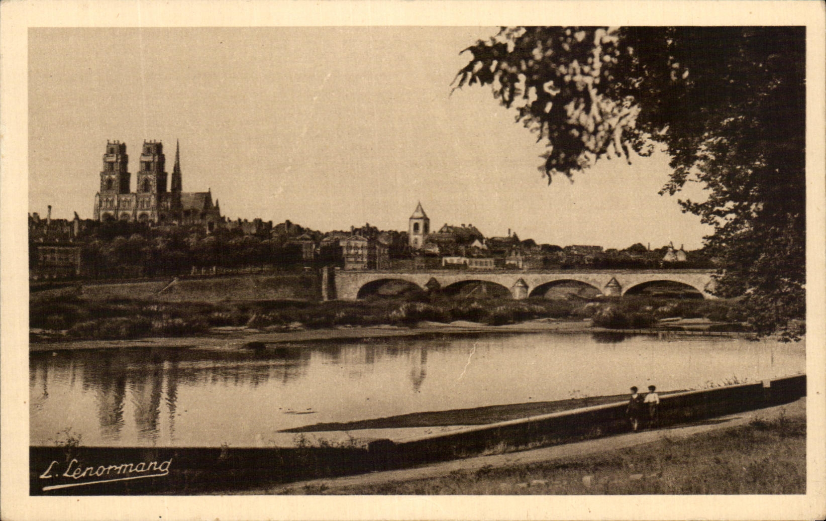 CPA Orleans Les Bords de la Loire Le Pont et vue Generale