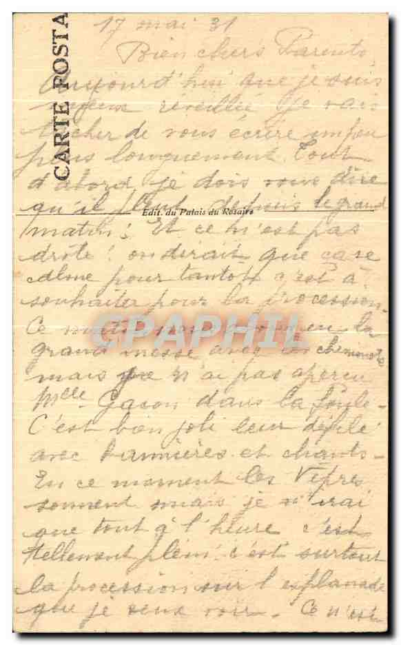 CPA Gavarnie Vue Generale du Village et du Cirque — Verso