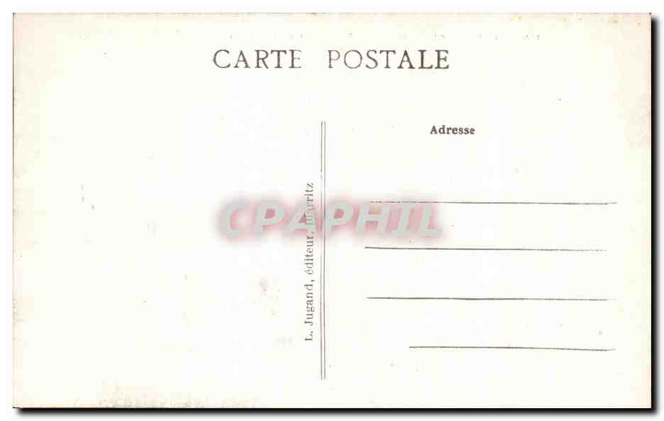 CPA Biarritz Le Promontoire de l'Atalaye et rochers en mer — Verso
