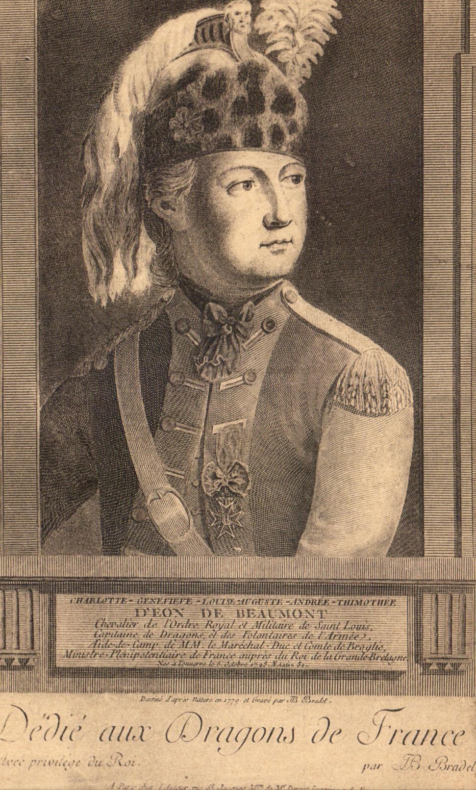 CPA Tonnerre Chevalier D'Eon De Beaumont Ne A Tonnerre Dedie aux Dragons de France Militaria