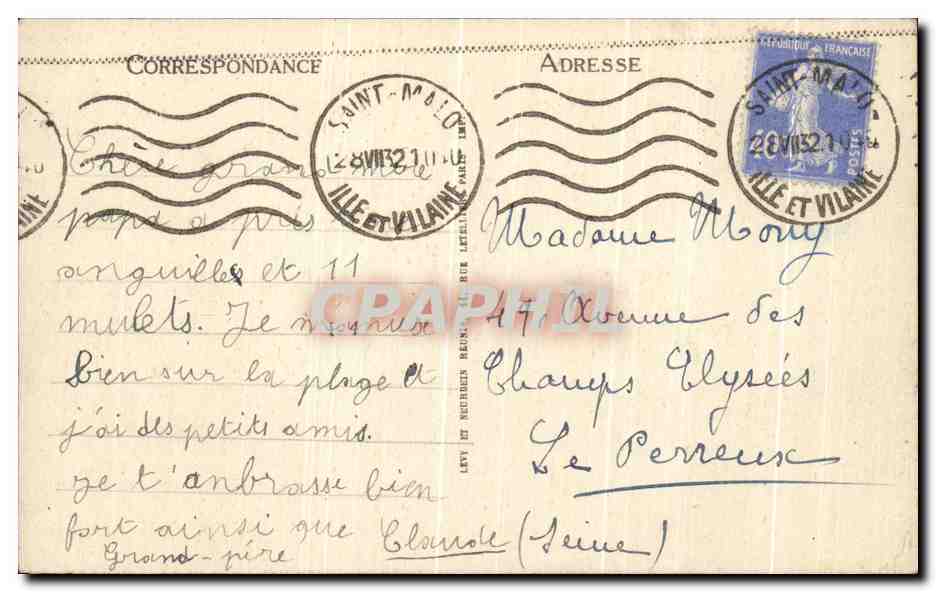 CPA Saint Malo Le Sillon — Rückseite