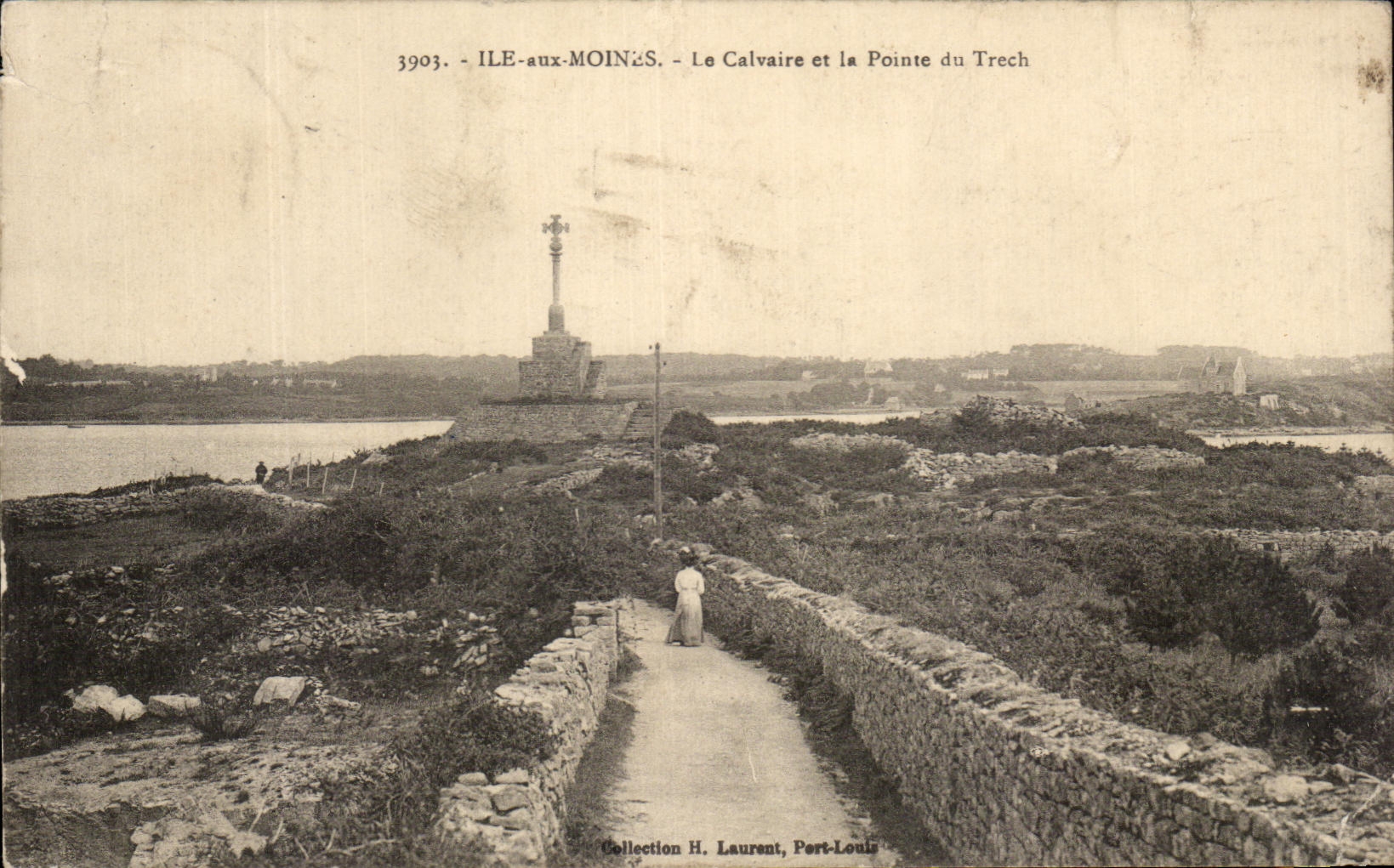 CPA Ile Aux Moines Le Calvaire Et La Pointe Du Trech