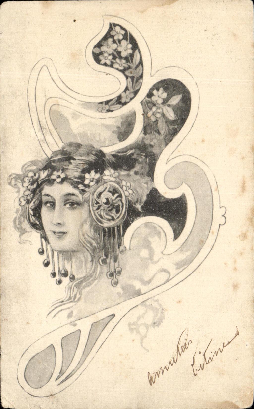 CPA Fantaisie Femme Arts Decoratifs