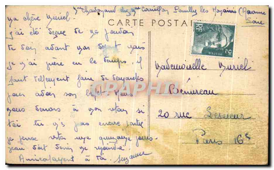CPA Pouilly Les Nouvains Mairie Et Postes — Rückseite