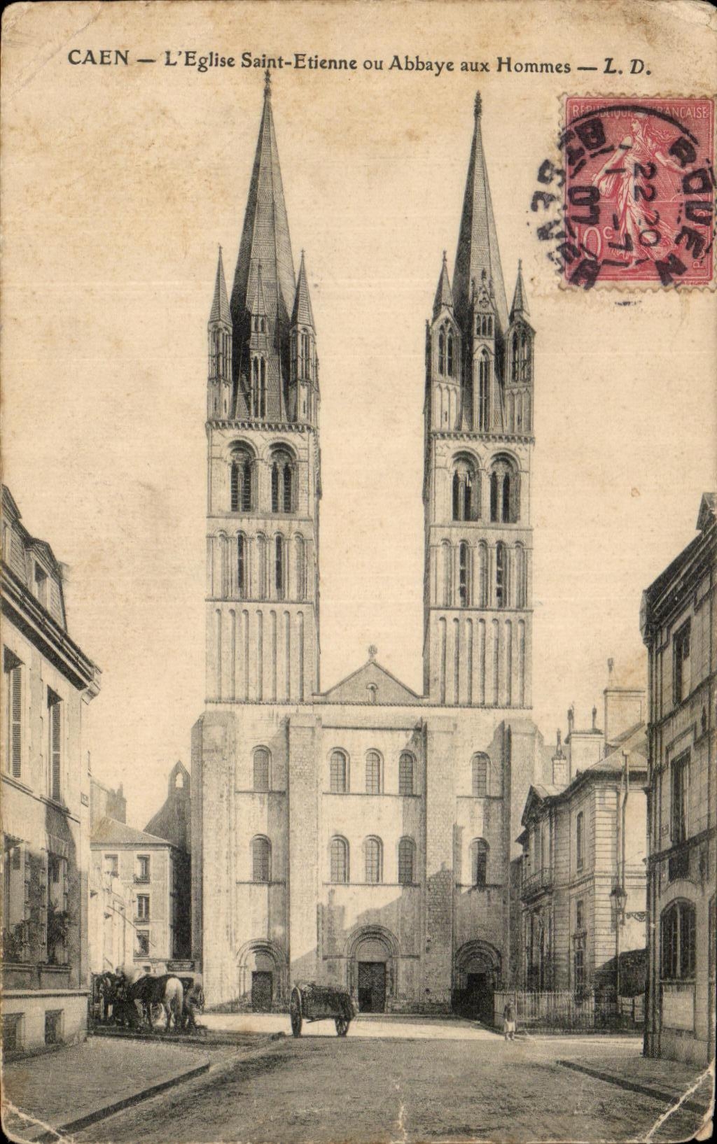 CPA Caen L'Eglise Saint Etienne Ou Abbaye Aux Hommes