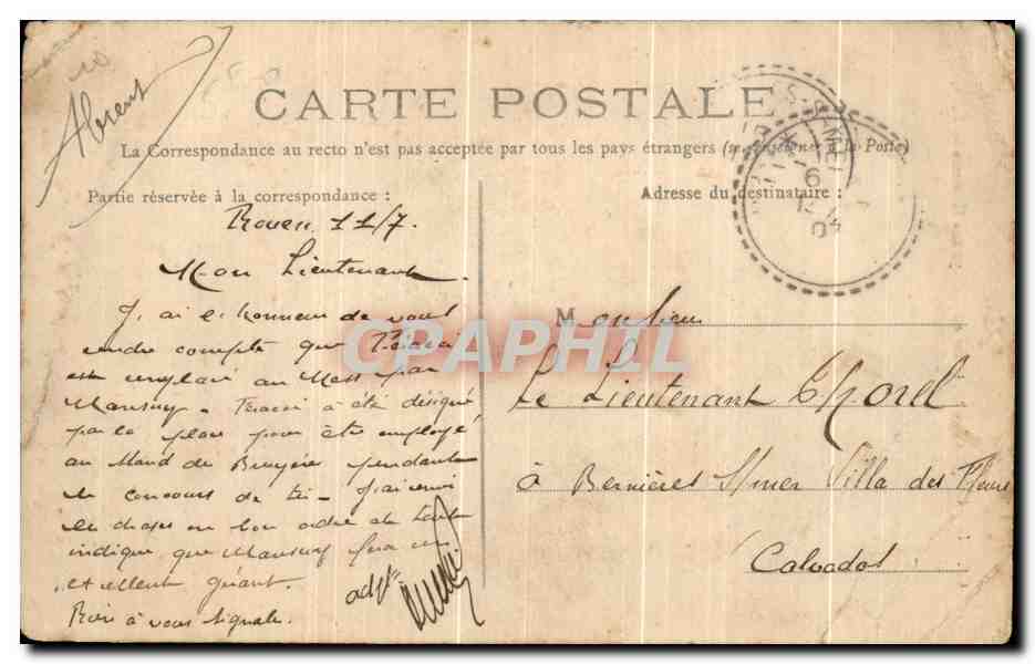 CPA Caen L'Eglise Saint Etienne Ou Abbaye Aux Hommes — Rückseite