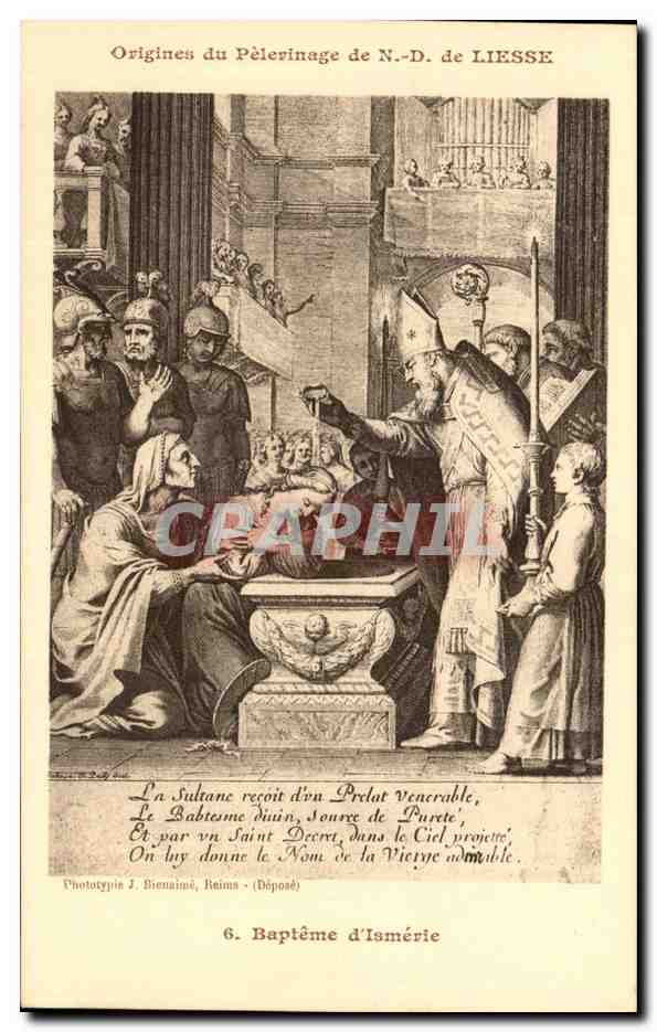 CPA Origines du Pelerinage de Liesse Bapteme d'ismerie