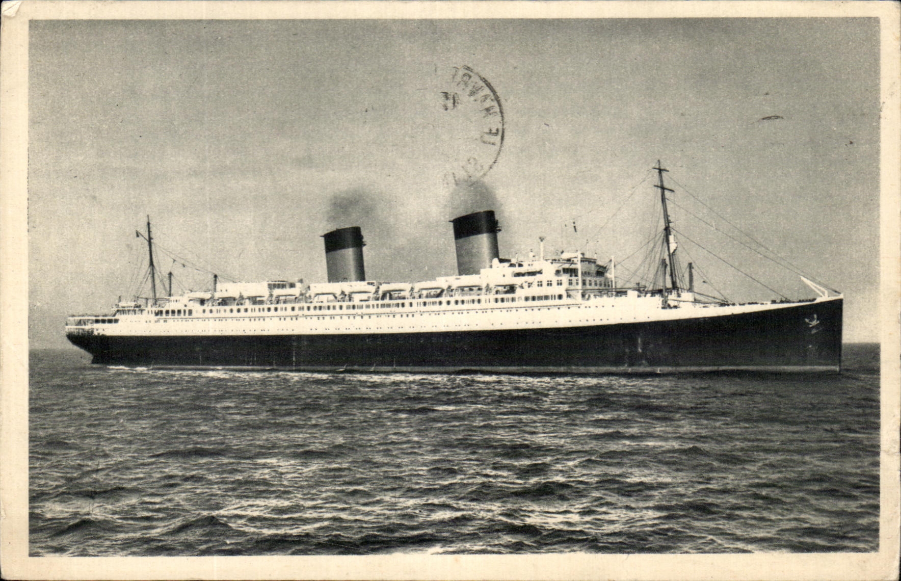 CPA Transatlatique Ile De France Ligne Le Havre Southampton New York Paquebot Bateau