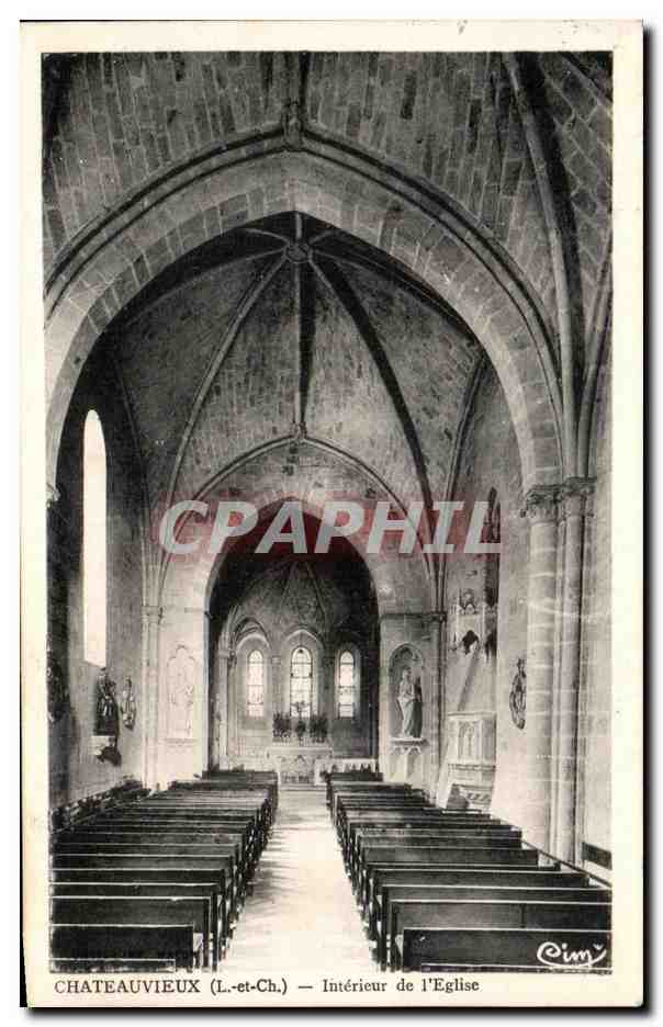 Châteauvieux (L.-et-Ch.) — Intérieur de l'Église — Éditeur Cim
