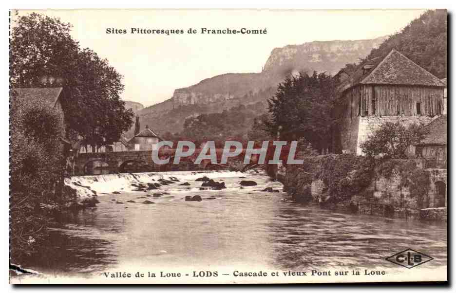 CPA Site Pittoresques De Franche Comte Vallee De La Loue Lods Cascade Et Vieux Pont Sur La Loue